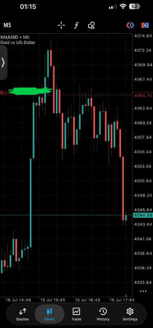 Gold M5 Master Levels sell setup screenshot